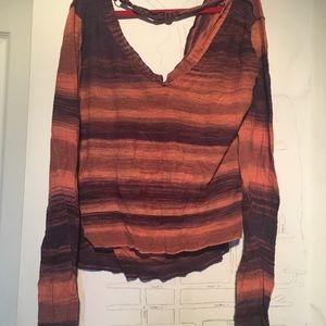 Orange and purple flowy shirt